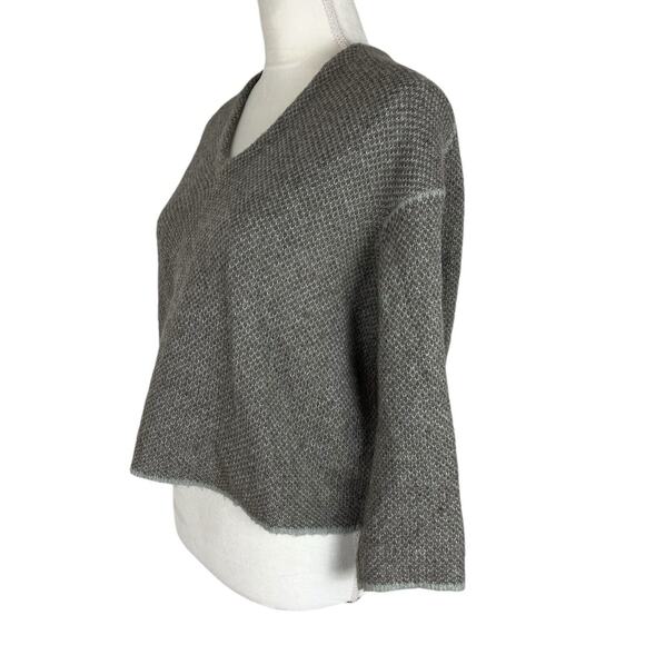 Soyer Mohair Blend Cropped Boxy Sweater V-Neck 3/4 Sleeve Size Small - Picture 4 of 6